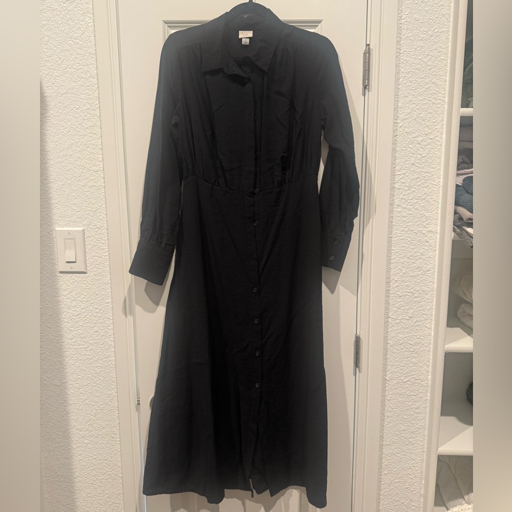 a new day Black Long Sleeve midi Dress
